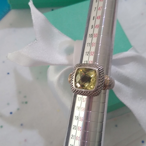 Sterling Silver 925 + 14k Prasiolite/Green Amethyst Ring, Size 7 - Picture 5 of 10